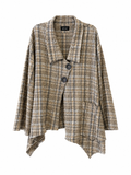 Beige-Braune Asymmetrische Karojacke