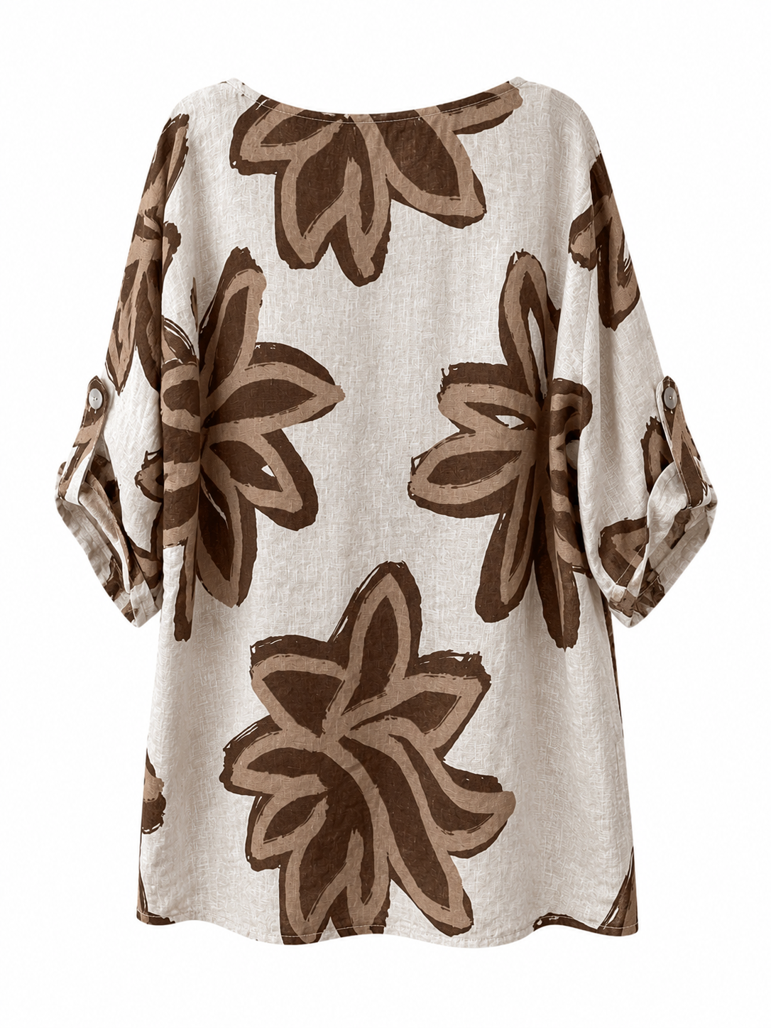Italienische Leinenbluse mit Floralprint