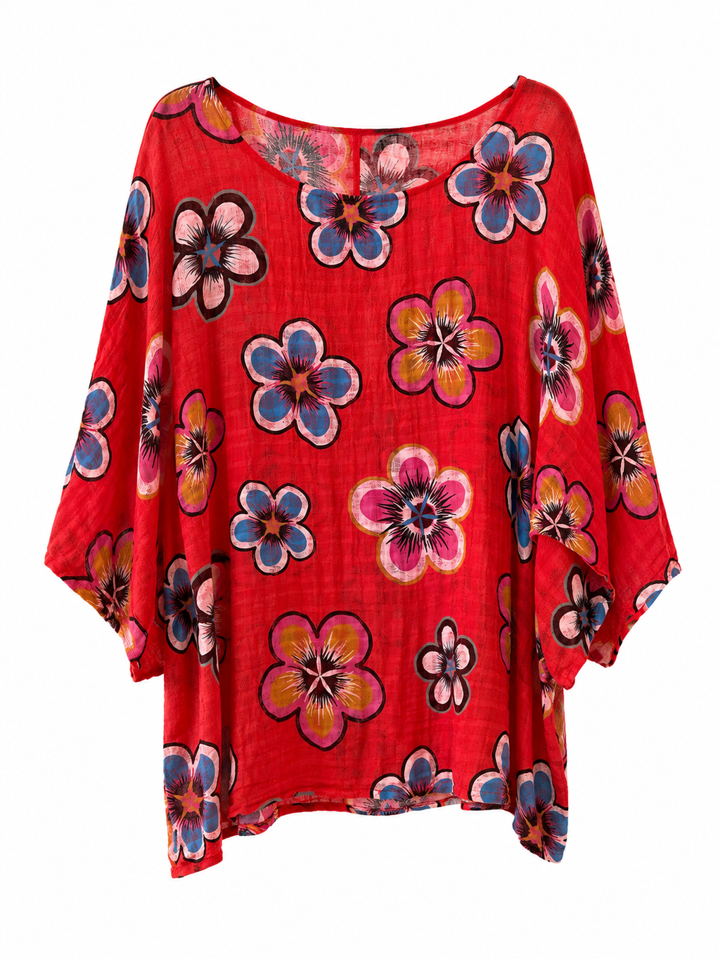 Luftige Baumwollbluse mit Blumenprint