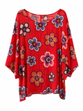 Luftige Baumwollbluse mit Blumenprint