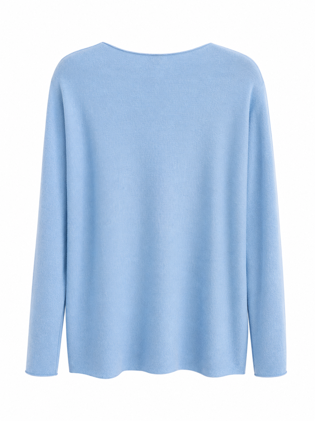Himmelblauer Feinstrick-Pullover