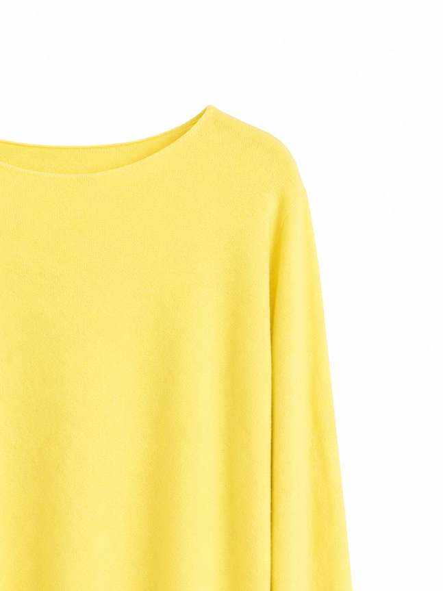 Pastellgelber Feinstrick-Pullover