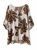 Italienische Leinenbluse mit Floralprint