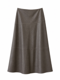 Milano Kunstleder Midirock – Taupe