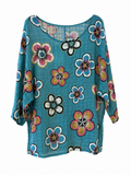 Luftige Baumwollbluse mit Blumenprint