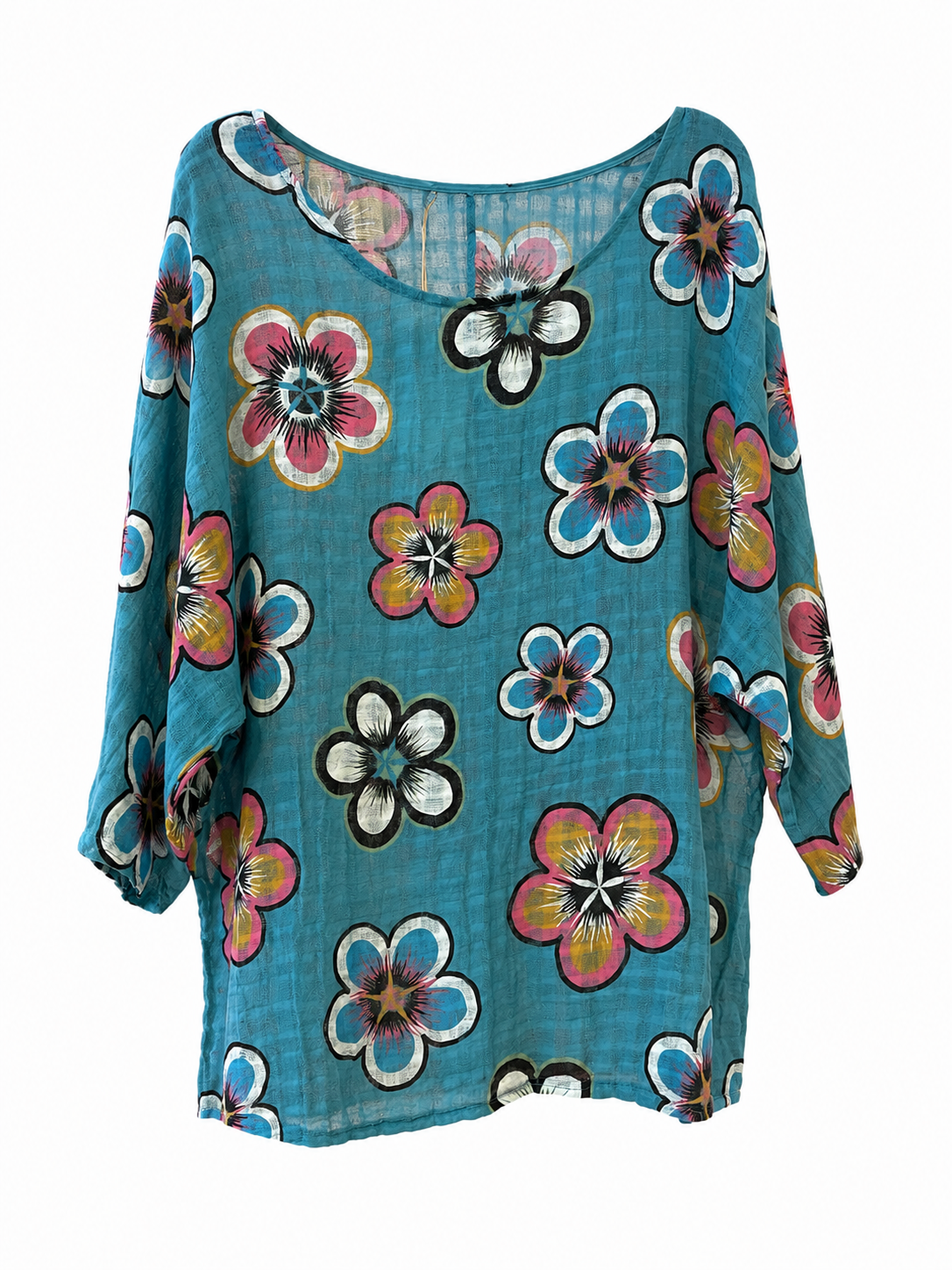 Luftige Baumwollbluse mit Blumenprint
