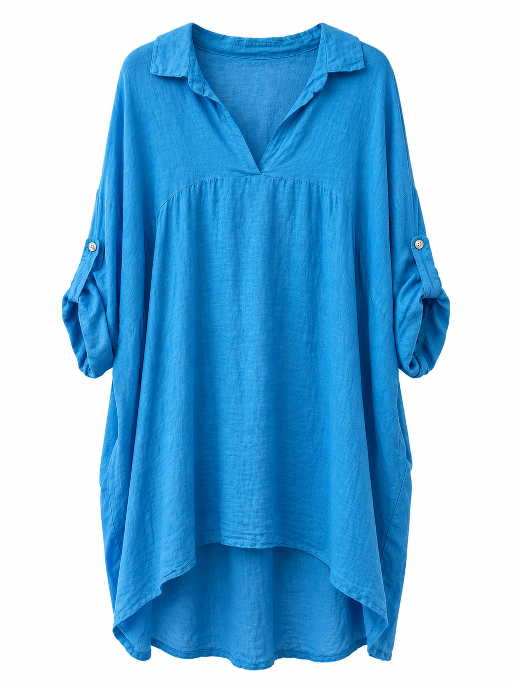 Azurblaues Leinenkleid