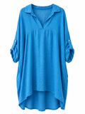 Azurblaues Leinenkleid