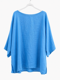 Oversize Leinenoberteil Himmelblau