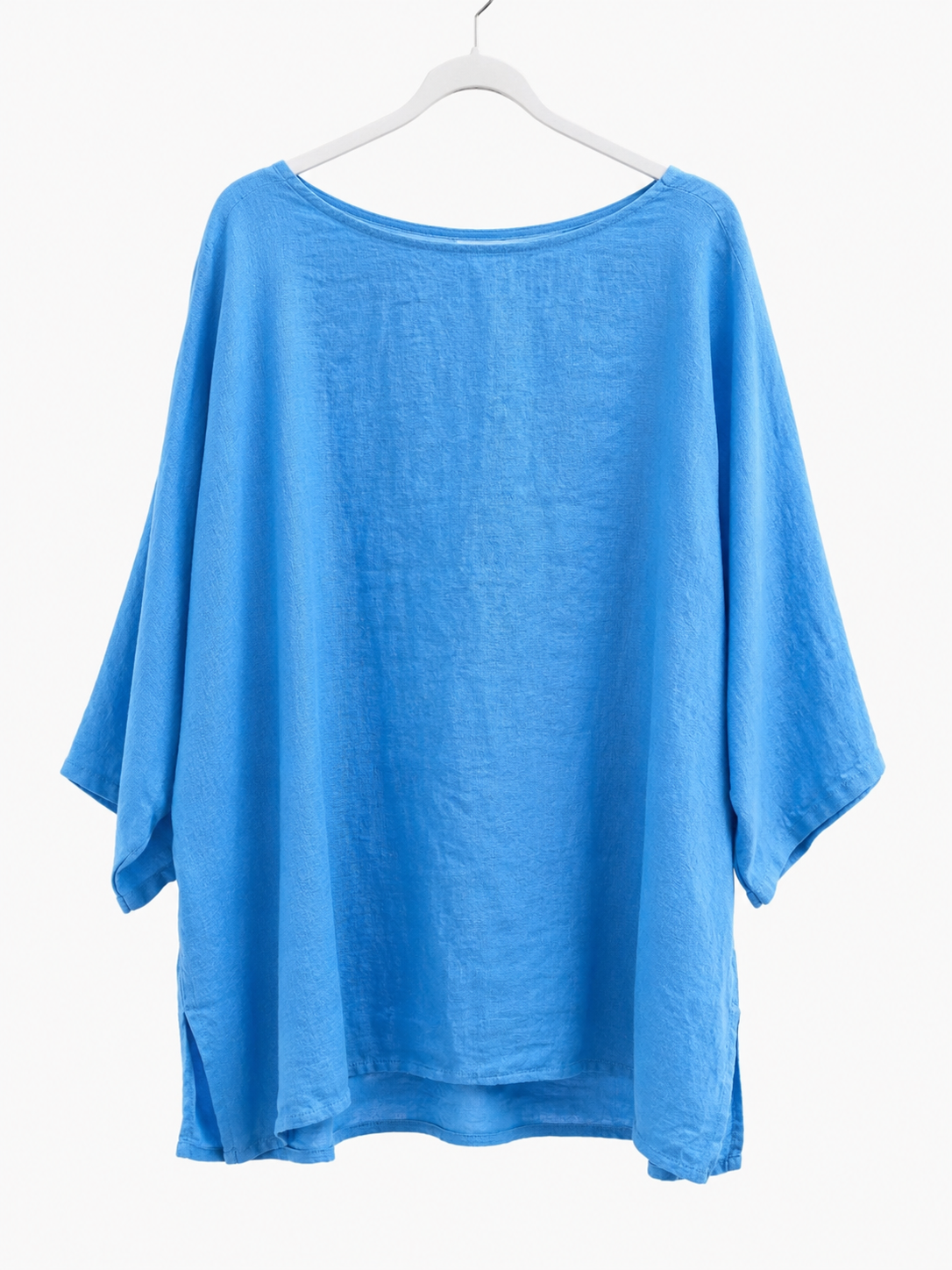 Oversize Leinenoberteil Himmelblau