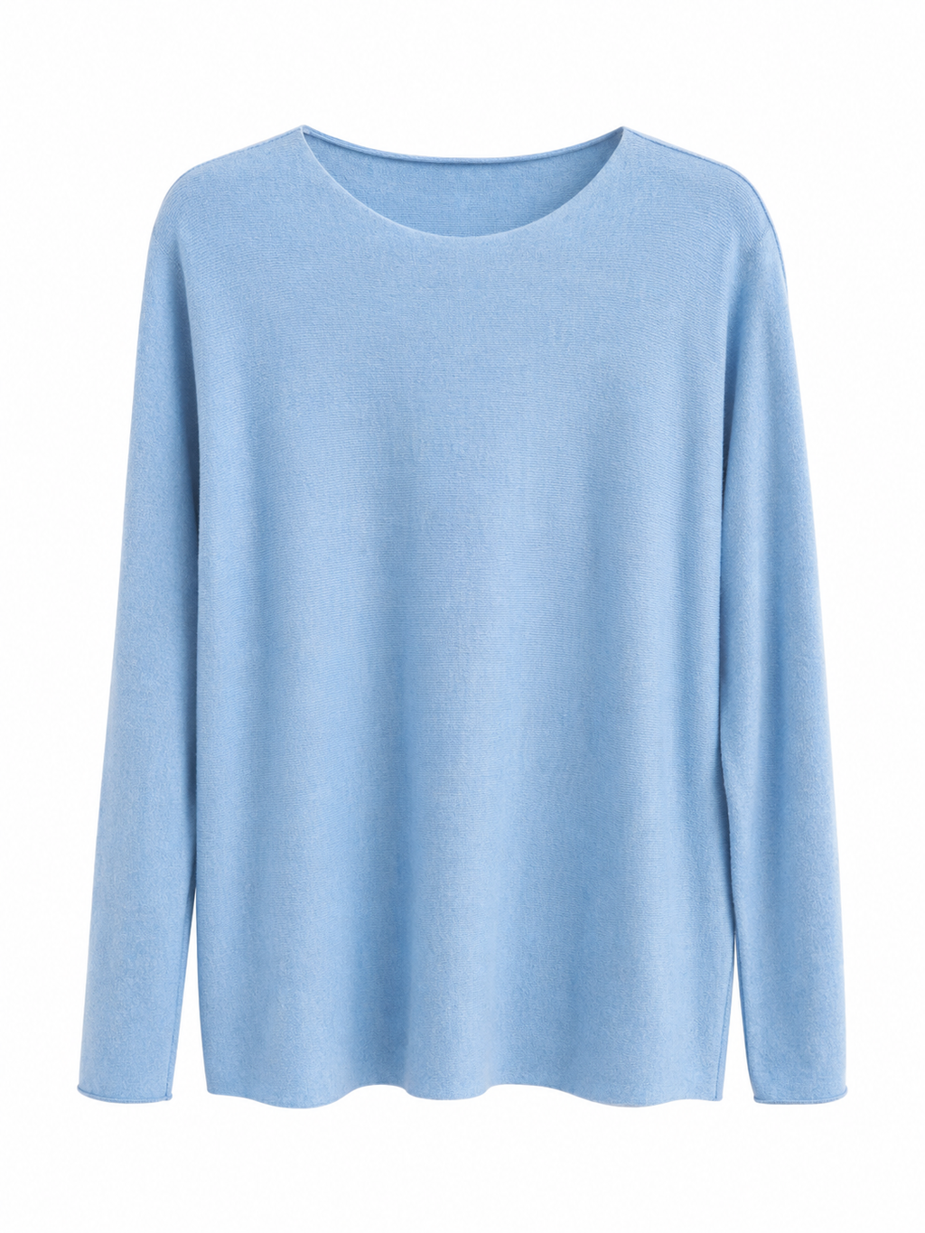 Himmelblauer Feinstrick-Pullover