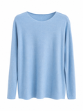 Himmelblauer Feinstrick-Pullover