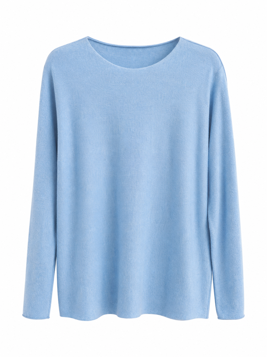 Himmelblauer Feinstrick-Pullover
