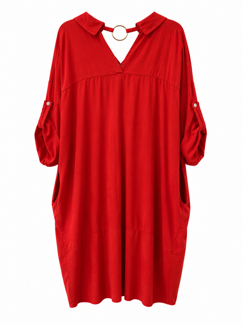 Fließendes Oversize-Kleid in Rot