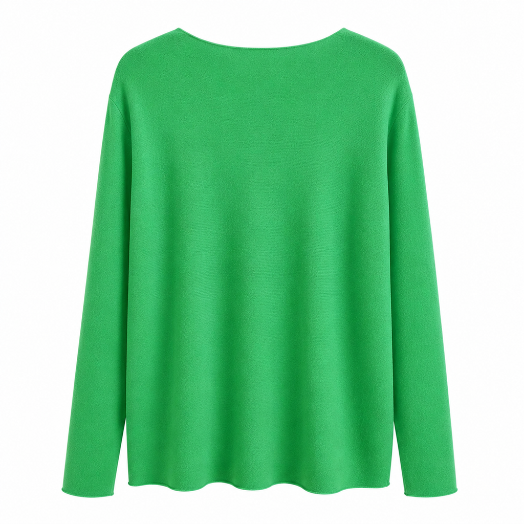 Frühlingsgrüner Feinstrick-Pullover