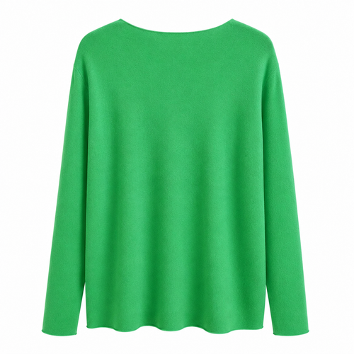 Frühlingsgrüner Feinstrick-Pullover