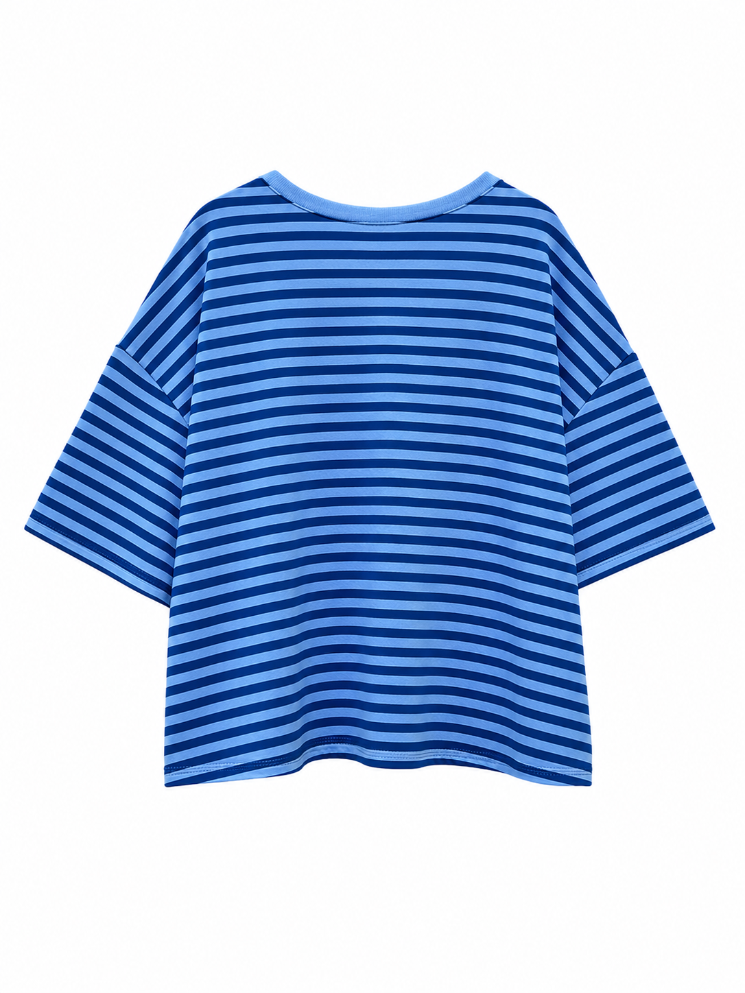 Oversized Streifen-Shirt aus Soft-Sweat – Blau/Navy
